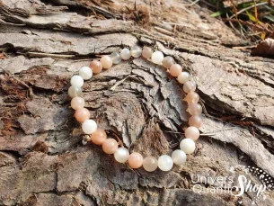 Bracelet Pierre de Lune Multicolore – Pierre de la Féminité – Qualité A+ – Boule 6mm