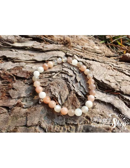 Bracelet Pierre de Lune Multicolore – Pierre de la Féminité – Qualité A+ – Boule 6mm
