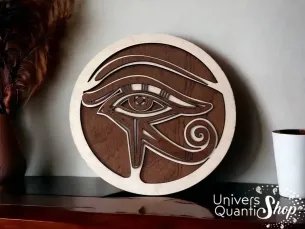 l oeil d'horus, décoration murale bois, symbole égyptien