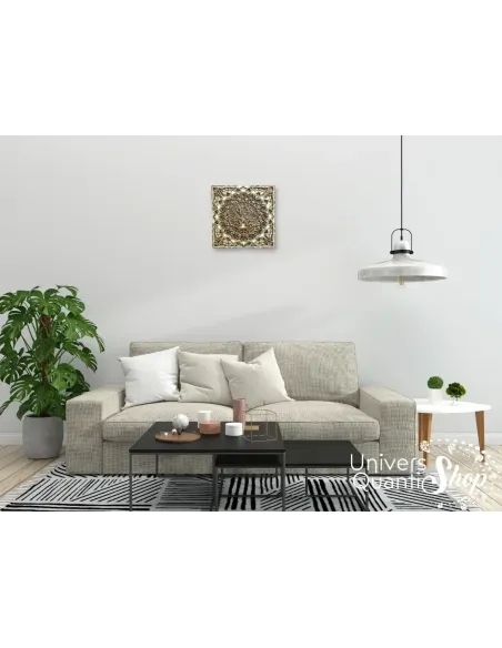 décoration murale bouddha, salon, accroche murale, vibration