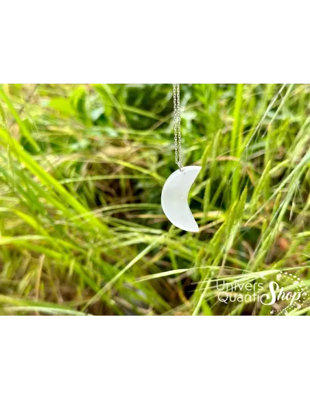 pendentif sélénite lune suspendu sur une branche pendentif sélénite lune suspendu sur une branche