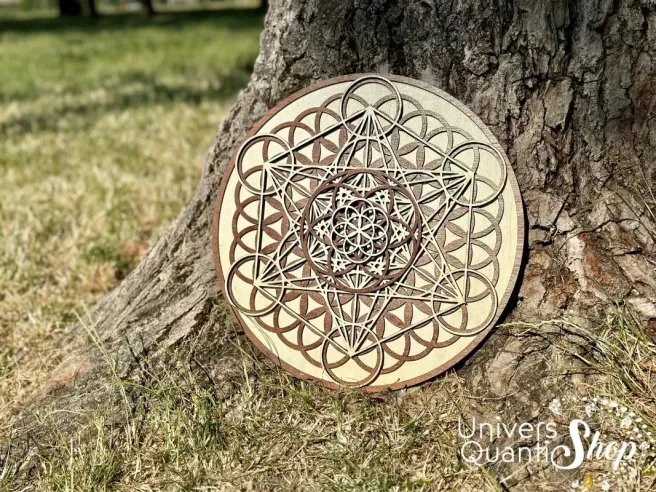 comment utiliser la geometrie sacree, symbole de geometrie sacree, deco murale bois, photo nature