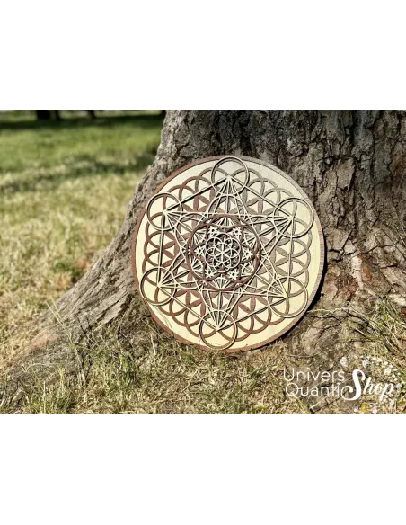 comment utiliser la geometrie sacree, symbole de geometrie sacree, deco murale bois, photo nature