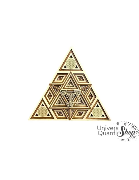 merkaba protection, symbole géométrie sacrée, déco mur en bois intérieur