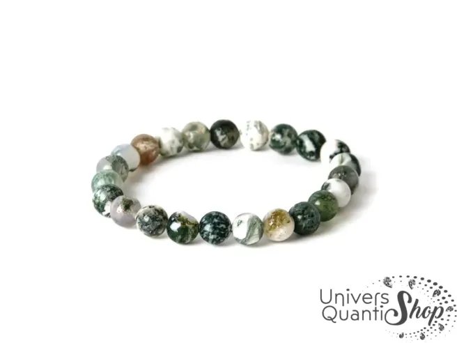 Bracelet agate arbre, pierre naturelle régénératrice
