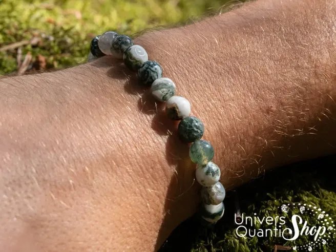 agate arbre vertus bracelet lithothérapie - pierre de croissance et d'ancrage