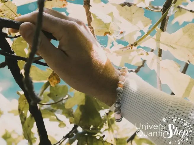 botswana agate bracelet - pierre de serenite et de paix - boule de 8mm