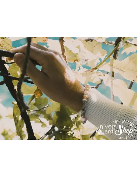 botswana agate bracelet - pierre de serenite et de paix - boule de 8mm