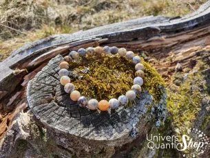 Bracelet Agate Dendritique sur un tronc d'arbre