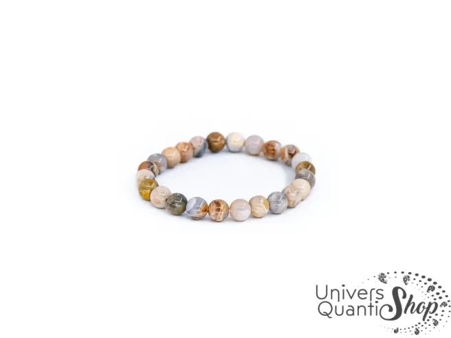 agate dendritique vertus, pouvoir agate dendritique, bracelet sur fond blanc