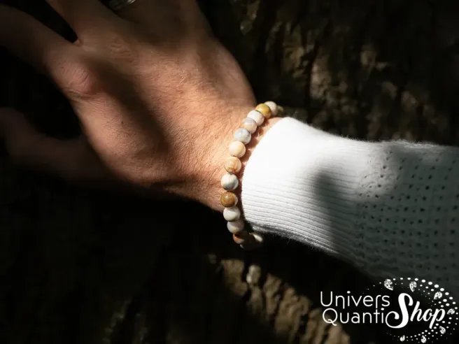 agate dendritique vertus - bracelet lithothérapie - univers quantic shop