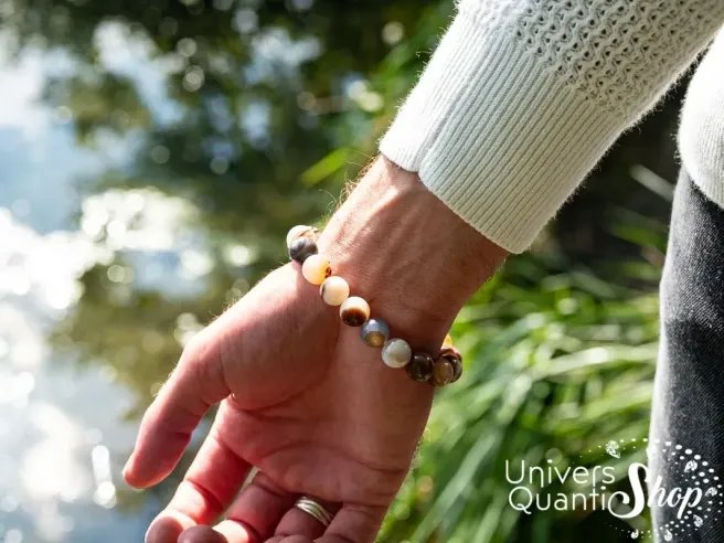 agate du botswana bracelet lithothérapie - pierre de paix et de joie de vivre