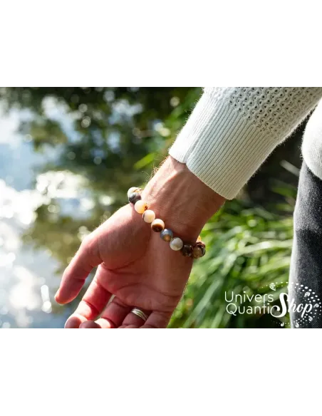 agate du botswana bracelet lithothérapie - pierre de paix et de joie de vivre