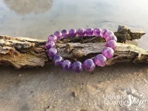 Bracelet améthyste – pierre de sagesse – qualité A – boule 10mm