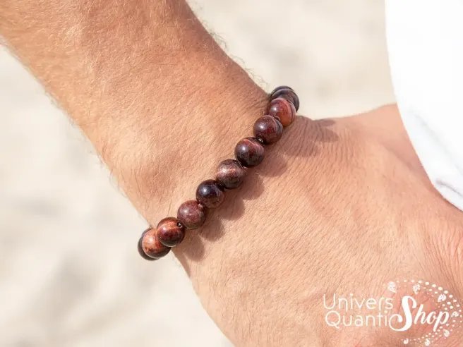 œil de taureau lithothérapie, bracelet oeil de taureau homme, pierre d'ancrage
