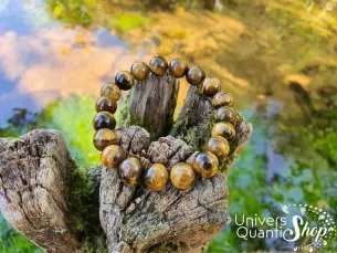 Bracelet Oeil de Tigre – Pierre de Bouclier Protecteur – Qualité A – Boule 10mm