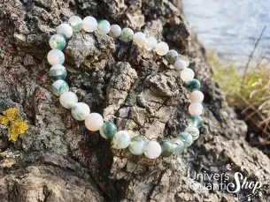 Bracelet Agate Arbre – Pierre de Croissance – Qualité A – Boule 6mm