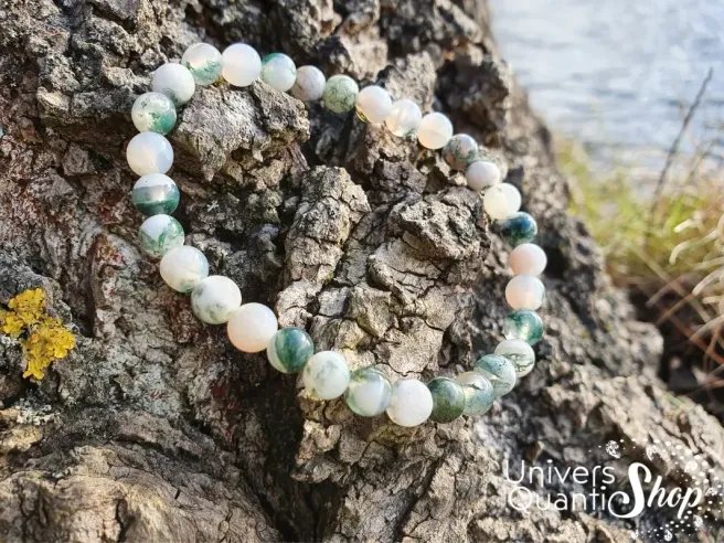 Bracelet Agate Arbre – Pierre de Croissance – Qualité A – Boule 6mm