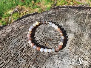 Bracelet Agate Botswana – Pierre de Paix – Qualité A+ – Boule 6mm
