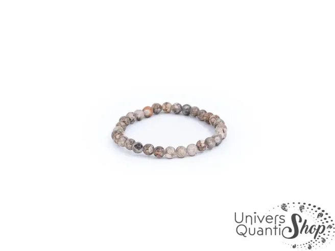 Bracelet agate fossile, pierre naturelle de richesse