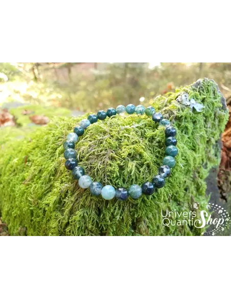 Bracelet Agate Mousse – Pierre de la Nature – Qualité A – Boule 6mm