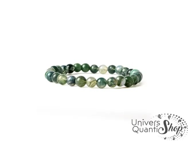bracelet agate mousse, pierre harmonie à la nature