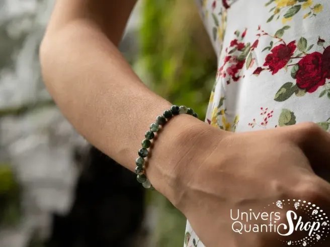 vertus agate mousse bracelet - pierre agate mousse signification - pierre d'ancrage