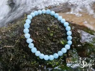 Bracelet Aigue Marine – Pierre du Bonheur et de la Confiance – Qualité A – Boule 6mm