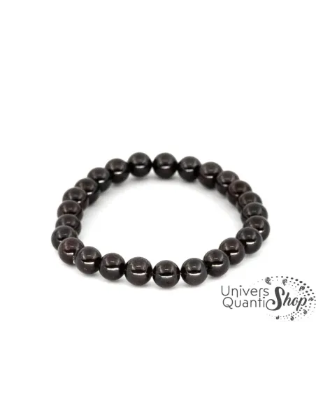 pierre grenat rouge, bracelet pierre naturelle en grenat rouge 08mm sur fond blanc