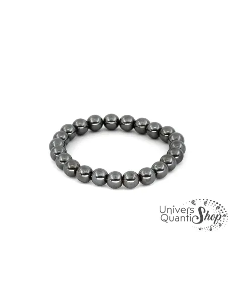 hématite propriétés, bracelet en pierre hématite 08mm sur fond blanc