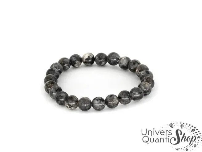 larvikite signification, bracelet en larvikite gris bleuté 08mm sur fond blanc