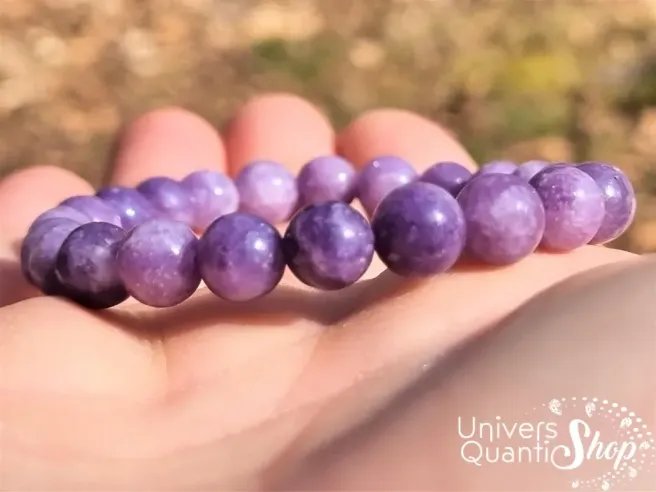 bracelet lépidolite violet pierre de protection 08mm AA