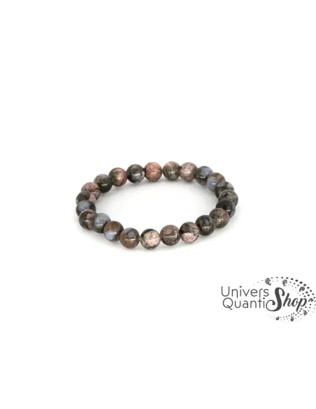 Libérite bleue bracelet en pierre naturelle 08mm sur fond blanc