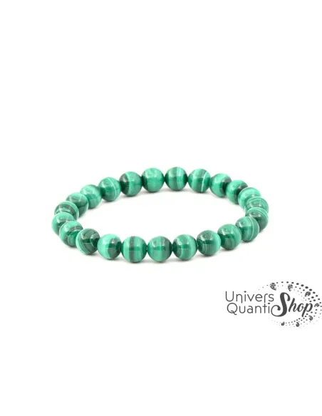 malachite bijoux bracelet véritable perle 08mm AA sur fond blanc