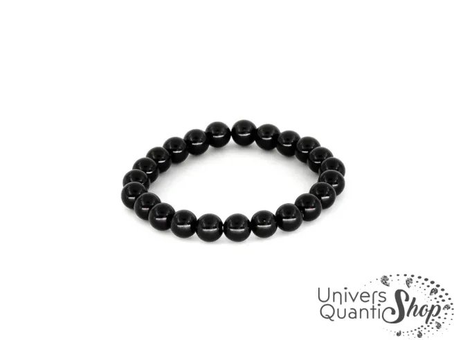 obsidienne noire protection bracelet 8mm sur fond blanc