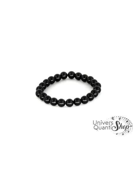 obsidienne noire protection bracelet 8mm sur fond blanc