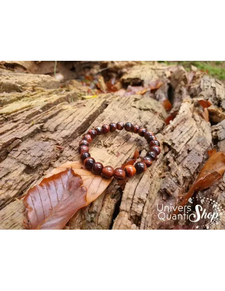 oeil de taureau bracelet pierre naturelle 8mm sur écorce de bois oeil de taureau bracelet pierre naturelle 8mm sur écorce de bois