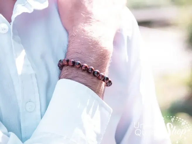 oeil de taureau protection bracelet homme porté au poignet 8mm