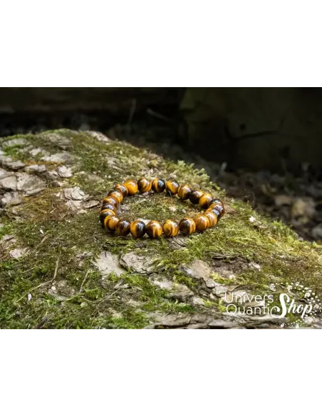 oeil de tigre prix bracelet 8mm qualite aa, bracelet posé sur écorce d'arbre avec mousse oeil de tigre prix bracelet 8mm qualite aa, bracelet posé sur écorce d'arbre avec mousse