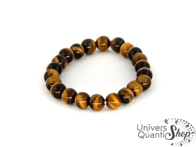 oeil de tigre bracelet pierre de protection 8mm qualité AA sur fond blanc