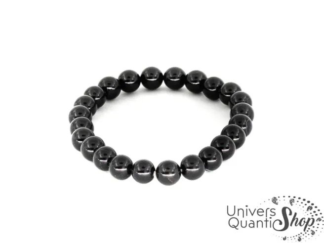 onyx bracelet agate noire perle 8mm qualité A sur fond blanc