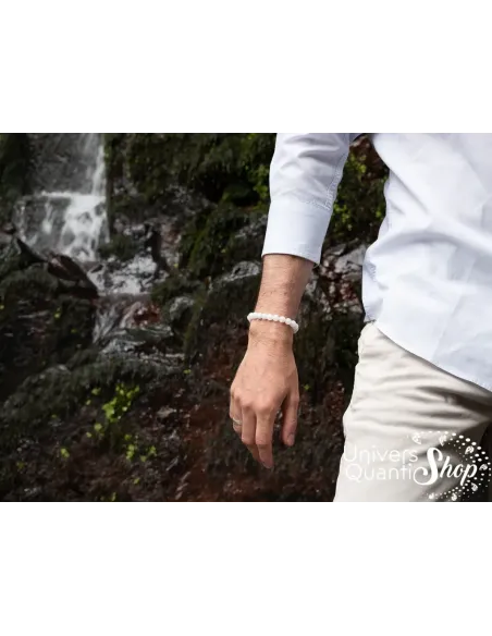 péristérite prix bracelet perle 8mm porté sur un poignet d'homme à droite