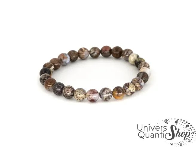 piétersite prix bracelet perle 8mm pierre brune sur fond blanc