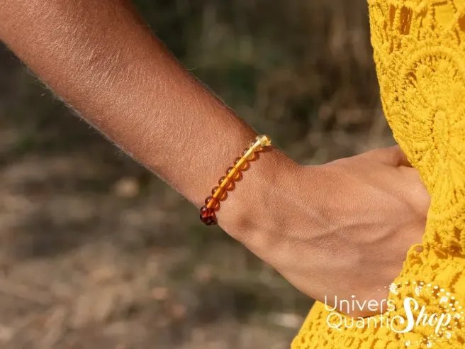ambre lithothérapie - bracelet ambre multicolore - stimule sexualité