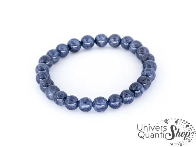 saphir bleu bracelet pierre des sages 08mm qualité A sur fond blanc