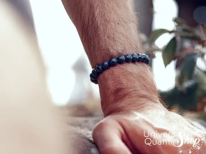 le saphir bleu bracelet fait sur mesure à la taille du poignet pour homme