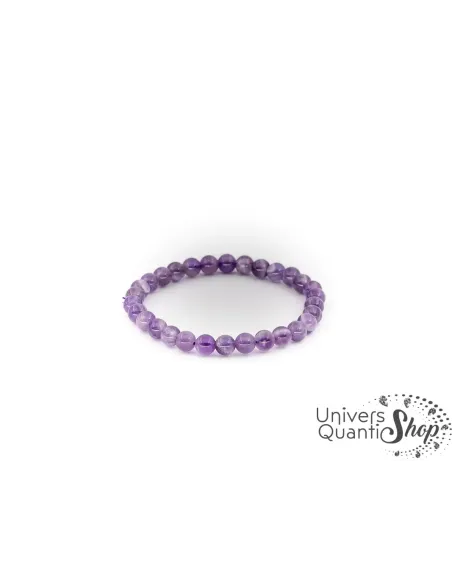 Bracelet d'améthyste rubanée, pierre de sagesse et d'humilité violette et blanche Bracelet d'améthyste rubanée, pierre de sagesse et d'humilité violette et blanche