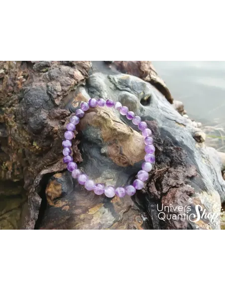 Bracelet améthyste rubanée – Pierre de sagesse – Qualité A – Boule 6mm Bracelet améthyste rubanée – Pierre de sagesse – Qualité A – Boule 6mm
