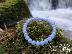 Bracelet angélite – Pierre de connexion – qualité A – boule 6mm