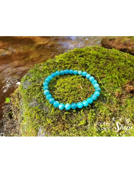 Bracelet apatite bleue – Pierre de l’affirmation qualité A+ boule de 6mm Bracelet apatite bleue – Pierre de l’affirmation qualité A+ boule de 6mm